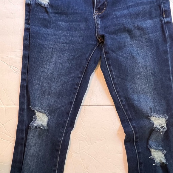 Soho NY&C Legging Denim Jeans Womens Size 2 Dark Wash Distressed Stretch Blue - Picture 6 of 10